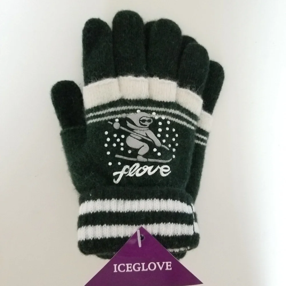 Set of 3 NEW Multicolor Double Layered 2 in 1 Wool Blend Cozy Warm Gloves